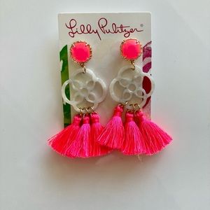Lilly Pulitzer pink tassel Sandpiper earrings